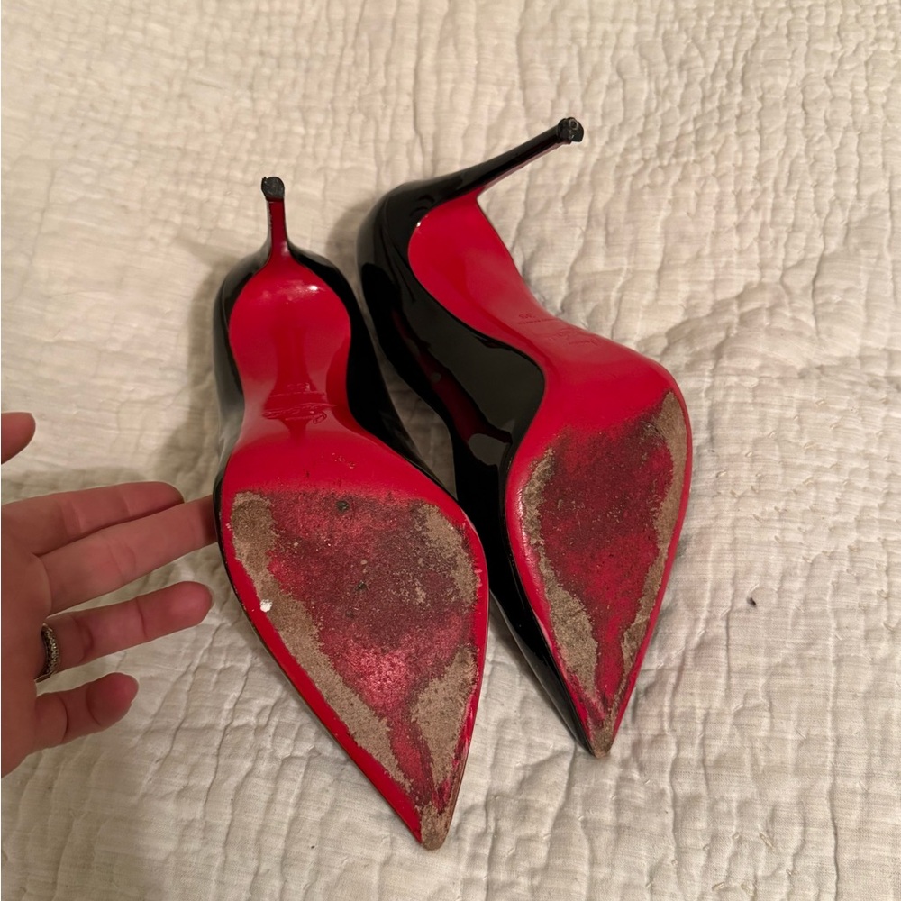 Christian Louboutin Pigalle Follies 100mm Patent Leather Black Heels size 39 EU - Picture 6 of 10